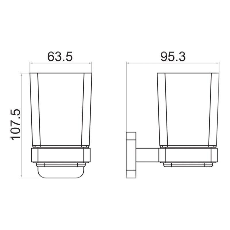 Trisen Matt Black Tumbler Holder with Glass Tumbler