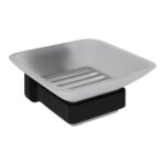 Trisen Matt Black Soap Holder with Glass