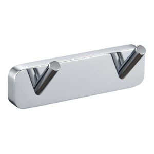 Trisen Chrome Row of Two Robe Hooks