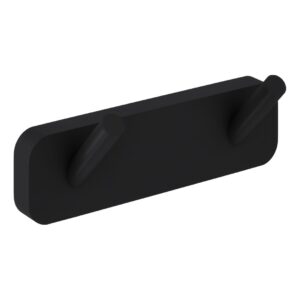 Trisen Matt Black Row of Two Robe Hooks