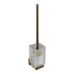 Trisen Brushed Brass Toilet Brush Holder with Glass