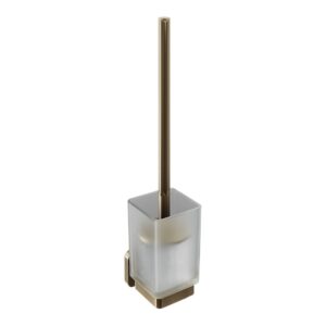 Trisen Brushed Brass Toilet Brush Holder with Glass