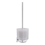 Trisen Chrome Toilet Brush Holder with Glass