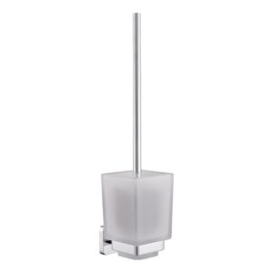 Trisen Chrome Toilet Brush Holder with Glass