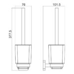 Trisen Chrome Toilet Brush Holder with Glass