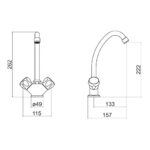 Trisen White Two Handle Club Sink Mixer