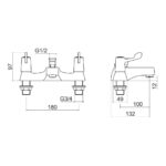 Trisen Two Lever Bath Shower Mixer with Shower Kit