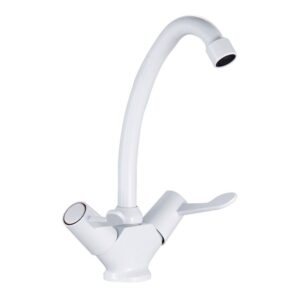 Trisen White Dual Lever Sink Mixer