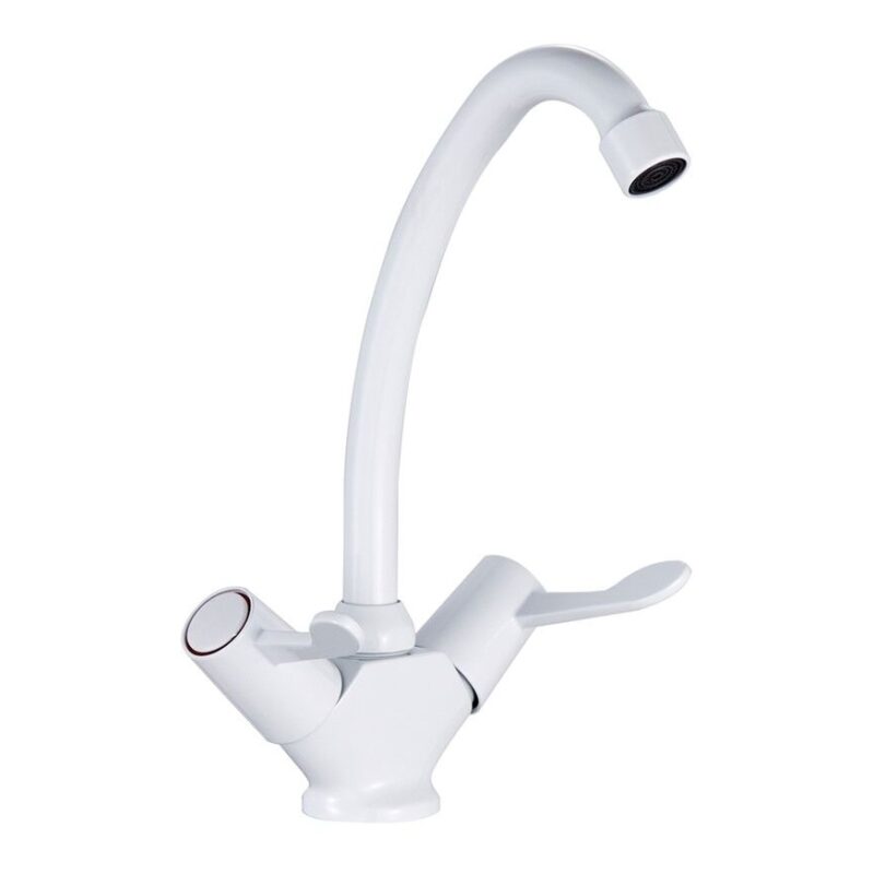 Trisen White Dual Lever Sink Mixer Trisen White Dual Lever Sink Mixer