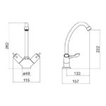 Trisen White Dual Lever Sink Mixer