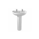 Twyford Alcona Washbasin 500x410 2 Tap Holes