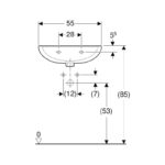 Twyford Alcona Washbasin 550x420mm 2 Tap Holes