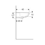 Twyford Alcona Washbasin 550x420mm 2 Tap Holes