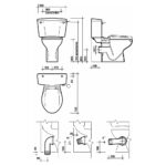 Twyford Avalon Close Coupled Cistern with Chrome Lever