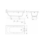 Twyford Celtic Bath 1600x700 2 Tap Slip Resist with Grips & Legs