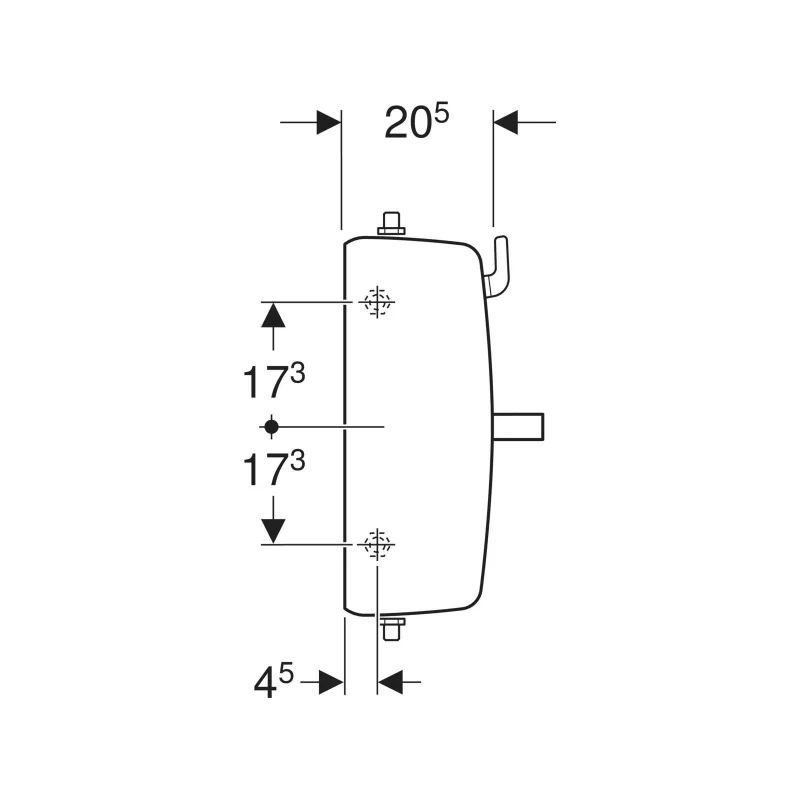 Twyford Classic Low Level Cistern with Lever, Side Inlet Side Outlet