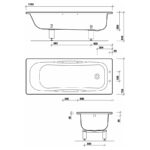Twyford Celtic Bath 140 Litre 1700x700 2 Tap Slip Resist