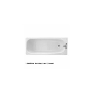 Twyford Neptune Bath 1700x700 2 Tap Plain No Grips