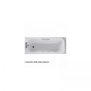 Twyford Signature Bath 1700x700 2 Tap with Grips