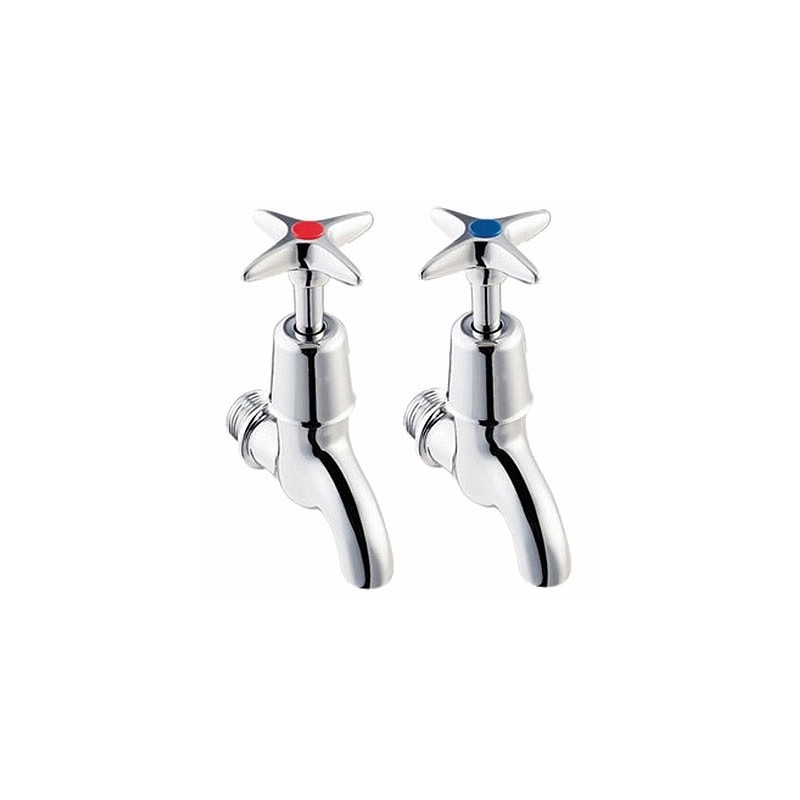 Twyford Sola 1/2" Bib Taps Cross Head Pair Twyford Sola 1/2" Bib Taps Cross Head Pair