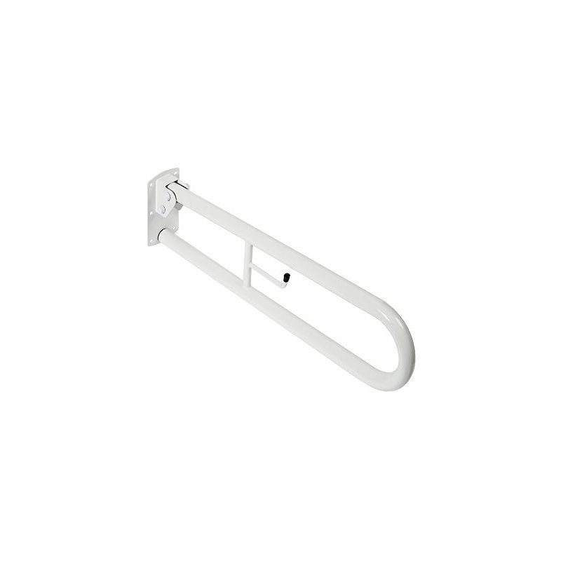 Twyford Doc M Hinged Support Rail with Toilet Roll Holder White