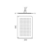Vado Aquablade Rectangular Slimline Shower Head 200x300mm