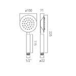 Vado Aquablade Round Single Function Handset