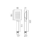 Vado Aquablade Square Single Function Handset