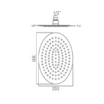 Vado Aquablade Oval Slimline Shower Head 200x300mm