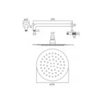 Vado Aquablade 200mm Round Slimline Shower Head & Arm