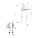 Vado Aquablade Square Single Function Slide Rail Shower Kit