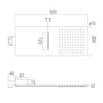 Vado Aquablade Square Slimline 2 Function Wall Mounted Head