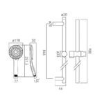 Vado Atmosphere 5 Function Air-Injection Slide Rail Shower Kit