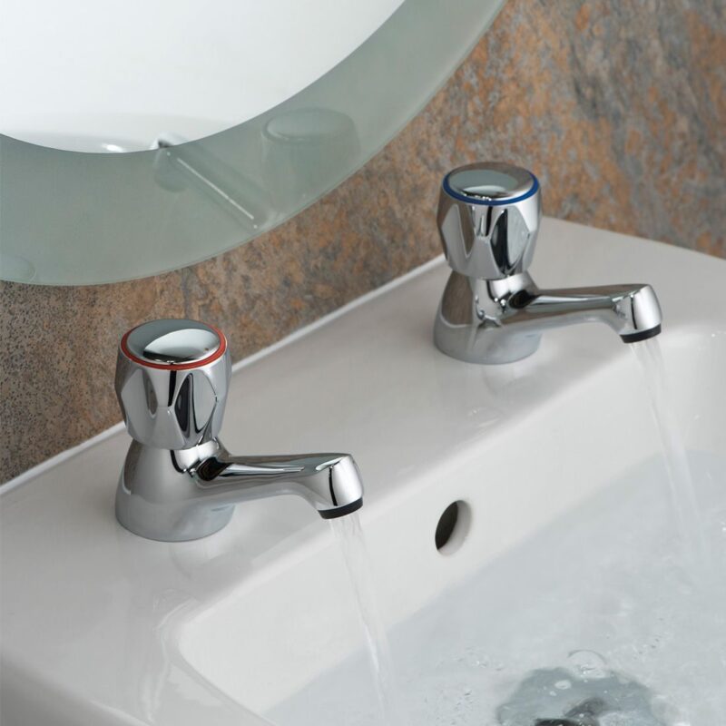 Vado Astra Basin Pillar Taps with Ceramic Disc Valves Chrome