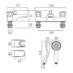 Vado Astra Chrome Bath Shower Mixer Tap