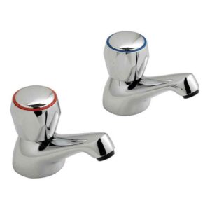 Vado Astra Bath Pillar Taps with CD Valves Chrome