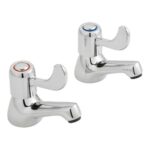 Vado Astra Basin Pillar Taps with Lever Handles Chrome