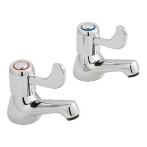 Vado Astra Basin Pillar Taps with Lever Handles Chrome