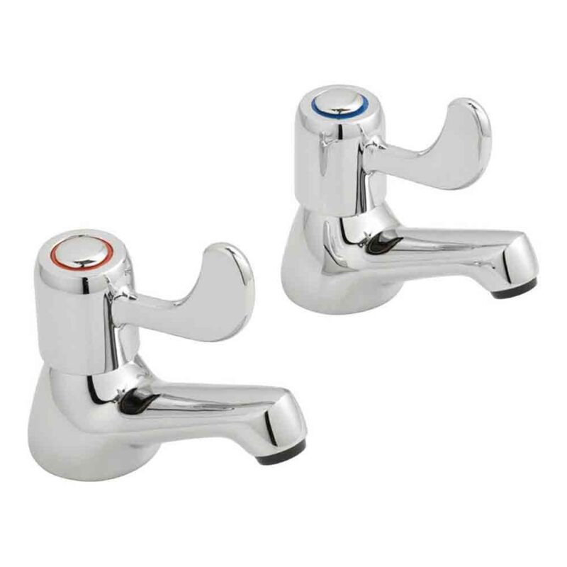 Vado Astra Basin Pillar Taps with Lever Handles Chrome