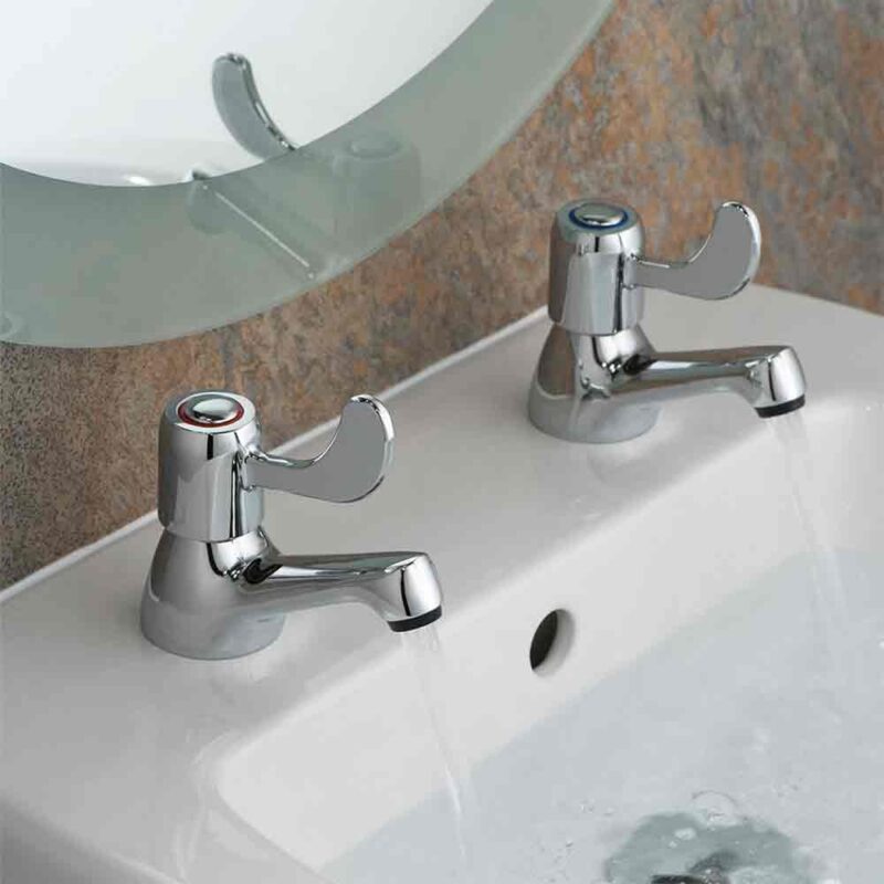 Vado Astra Basin Pillar Taps with Lever Handles Chrome