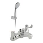 Vado Astra Chrome Deck Mounted Bath Shower Mixer with Lever Handles
