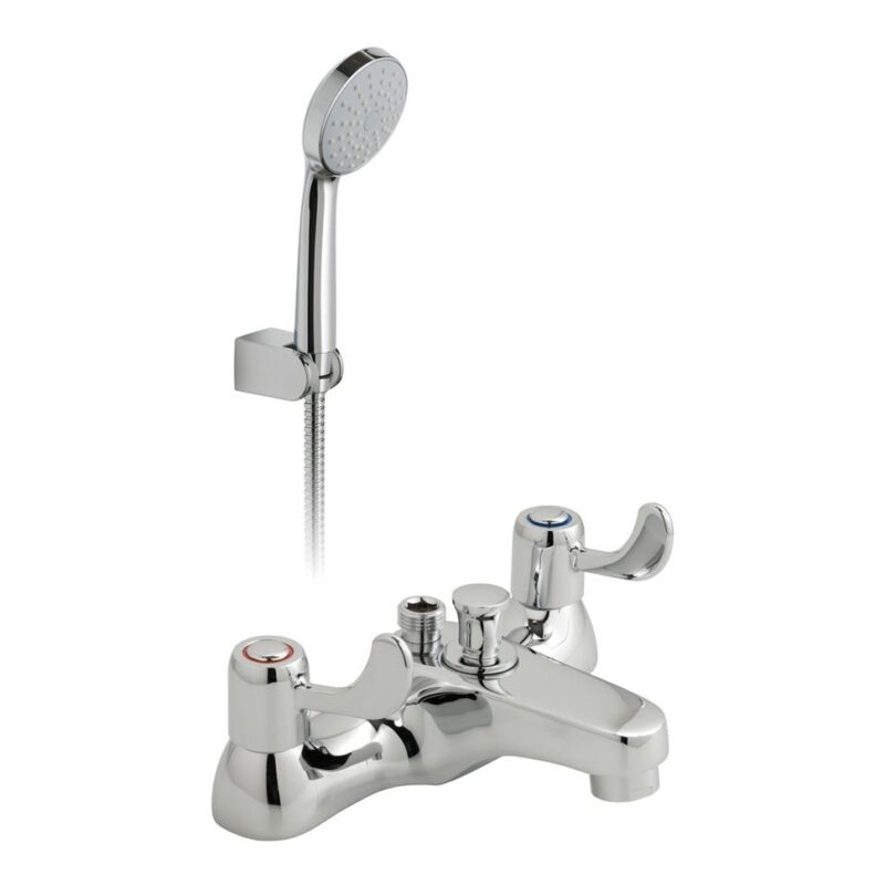 Vado Astra Chrome Deck Mounted Bath Shower Mixer with Lever Handles