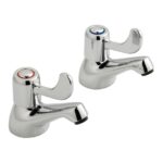 Vado Astra Bath Pillar Taps with Lever Handles Chrome