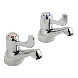 Vado Astra Bath Pillar Taps with Lever Handles Chrome