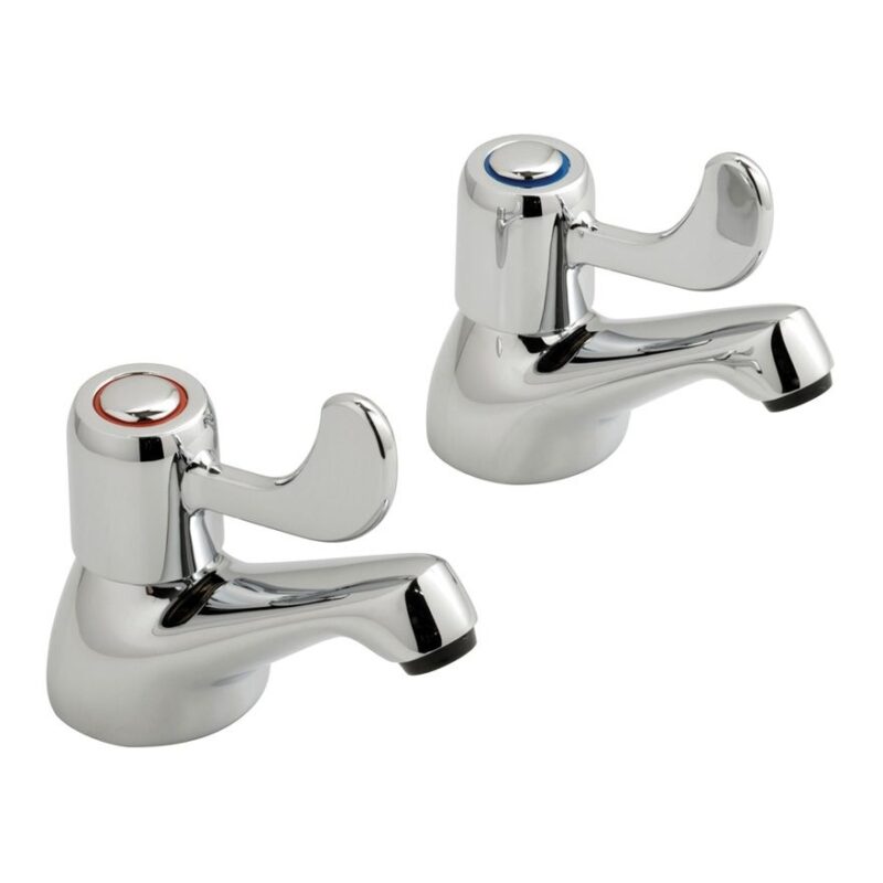 Vado Astra Bath Pillar Taps with Lever Handles Chrome
