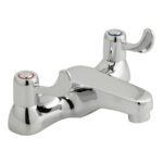 Vado Astra Chrome Deck Mounted 2 Hole Bath Filler with Lever Handles
