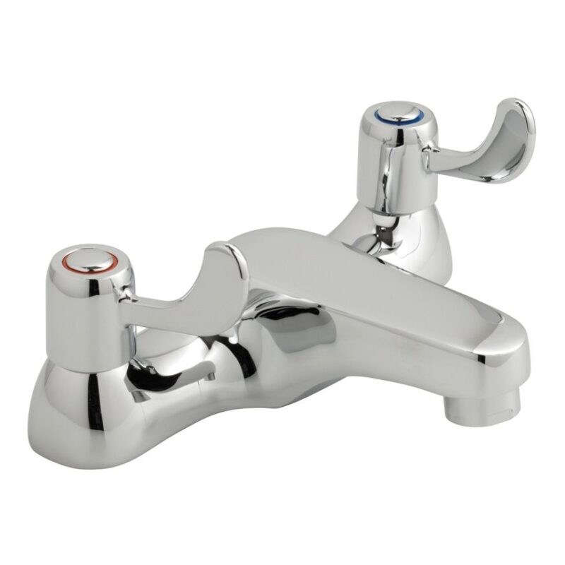 Vado Astra Chrome Deck Mounted 2 Hole Bath Filler with Lever Handles