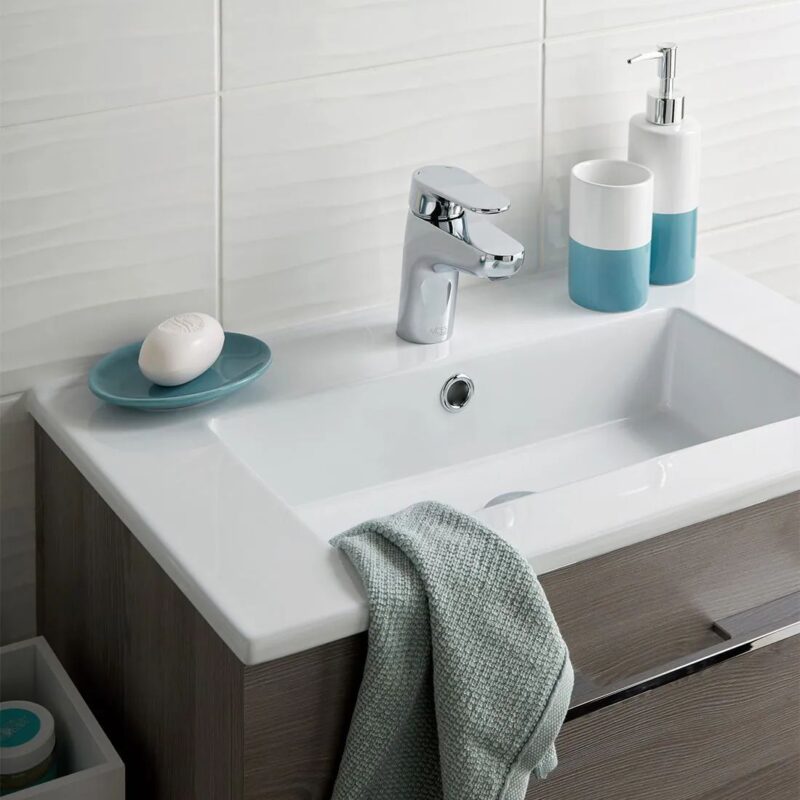 Vado Ava Chrome Mono Basin Mixer Tap with Push Basin Waste