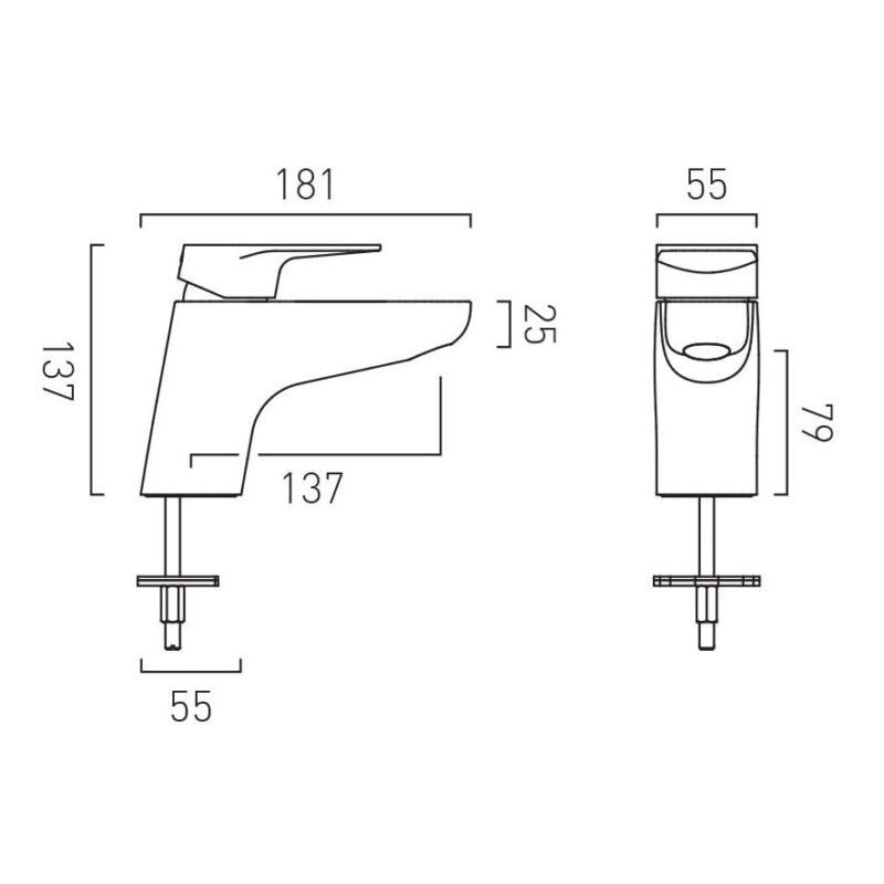 Vado Ava Chrome Deck Mounted Mono Bath Filler Tap
