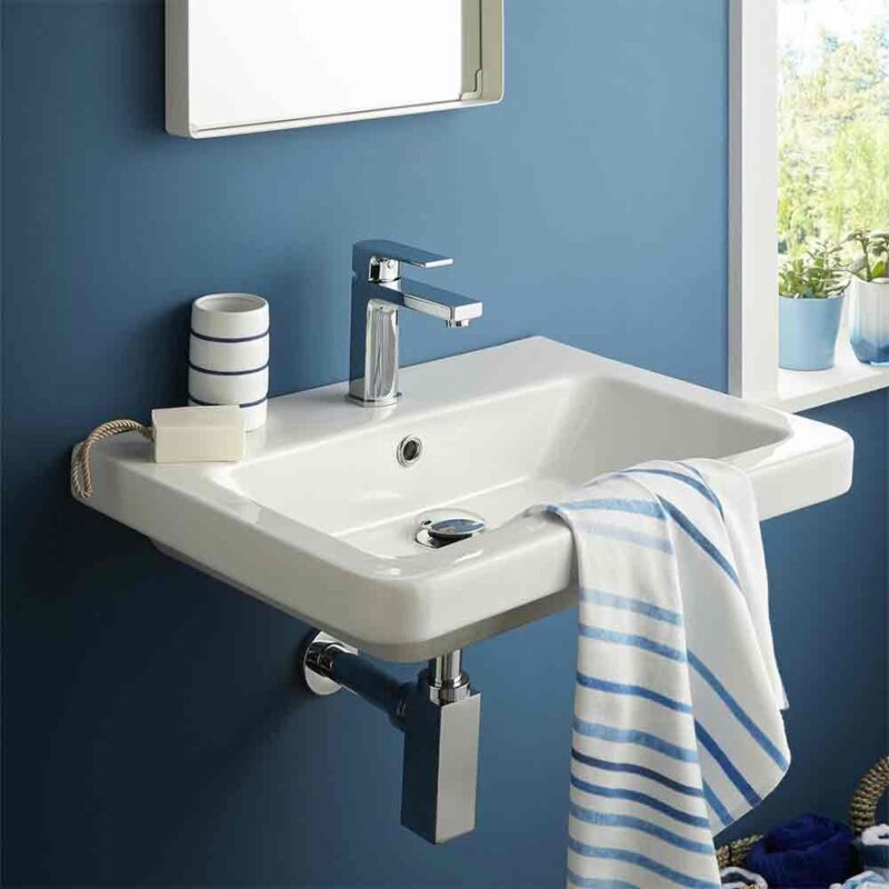 Vado Ekko Chrome Mono Basin Mixer Tap with Push Basin Waste